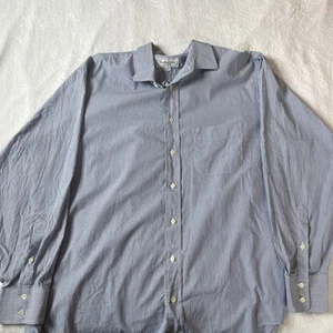 EUC Burberrys Of London Mens Size 17.5-35 Blue Striped Long Sleeve Dress Shirt - Picture 1 of 5