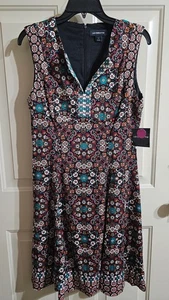 New w/tags Liz Claiborne Womens Floral Sleeveless V-Neck Dress Med. (MSRP: $74) - Picture 1 of 9