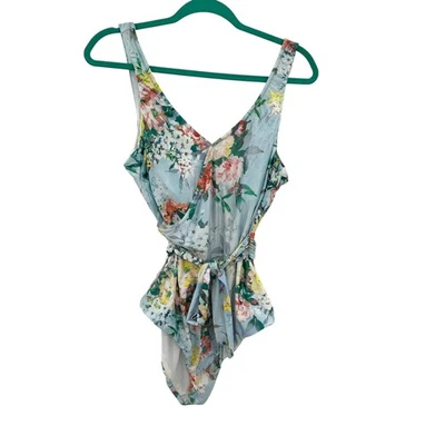 NWT BECCA by Rebecca Virtue Femme Flora One Piece Swimsuit Blue Plus Size 0X - Image 1 of 4