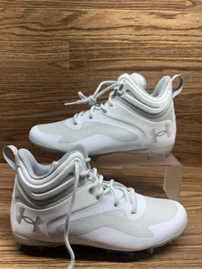 Under Amour Command MC Mid Lacrosse Cleats Men's Size 9  3025639-100 White - Picture 1 of 18