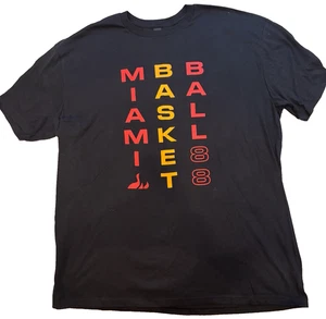 Miami Heat men's T shirt XL, short sleeve, Basketball, black with red lettering - Picture 1 of 5