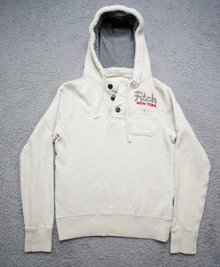 Abercrombie & Fitch Hoodie Mens M White New York Long Sleeve Pullover - Picture 1 of 10