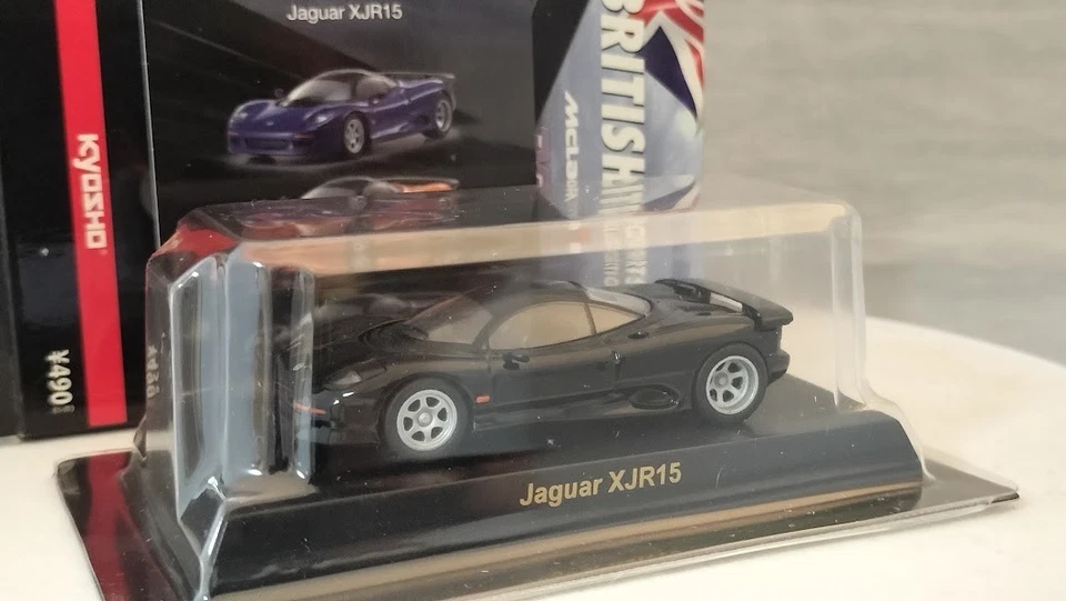 KYOSHO 1/64 Jaguar XJR15  Diecast Model Car British Sports Car Collection Black - Image 1 of 4