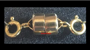 7,5 mm Gelb 14k Gold GEFÜLLT STARKE MAGNETISCHE SCHLIESSE 1 Zoll Verlängerer 6 mm Federring - Bild 1 von 5