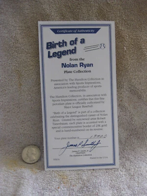 Nolan Ryan Birth of a Legend [Certificate of Authenticity] signed - Image 1 of 2