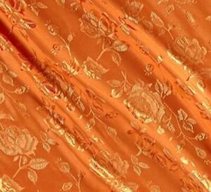59/60" Floral Jacquard Brocade Satin Fabric (100% Polyester)  By the Yard