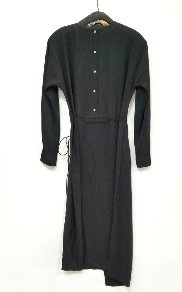 Vince Womens Black Belted Long Sleeve Midi Casual Dress S 8126