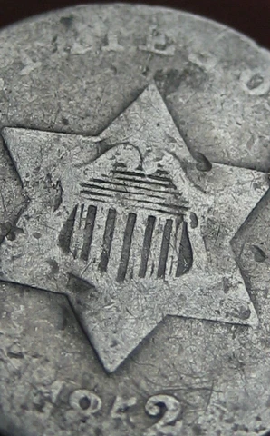 1852 Three 3 Cent Silver Trime- 3CS, Good Details Cover