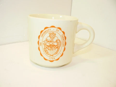 Vintage 50s 60s 12 Ounce University Of Tennessee Volunteers Mug Ceramic NCAA Cover