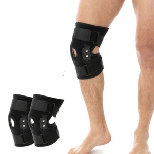 Rodillera con bisagras manga de compresión soporte articular rótula abierta envoltura estabilizadora - Imagen 1 de 6