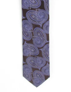 Paul Fredrick Purple Paisley silk Handmade tie 57" long - Picture 1 of 6