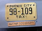 Vintage Phenix City Alabama Taxi  License Plate