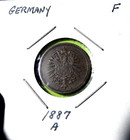 1887-A German Empire 1 Pfennig World Germany Coin Berlin Mint