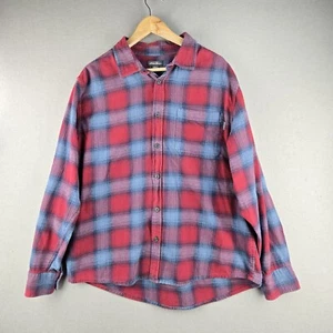 Camisa Eddie Bauer Para Hombre Talla XXL Franela a Cuadros Años 90 Rojo Azul Grunge Western - Imagen 1 de 11