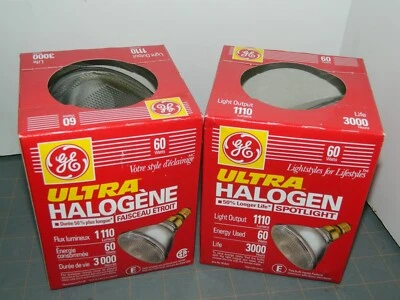 Paquete de 2 focos GE para exteriores de vidrio 60W Par38 bombillas de larga duración NO LED ENVÍO GRATUITO Foto 1 de 4