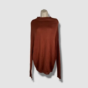 Rick Owens Woman's Brown Lightweight Crater Knit Wool Sweater Size M - Picture 1 of 4