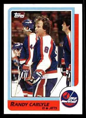 1986-87 Topps Randy Carlyle #144 - Winnipeg Jets - Image 1 of 2