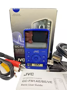 JVC GC-FM1 PICSIO HD Memory Camera Portable Pocket Video Camcorder - Blue - Picture 1 of 24