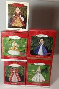 Lote de 5 adornos navideños de Barbie surtidos de recuerdo de sello 1996-2001 - Imagen 1 de 11