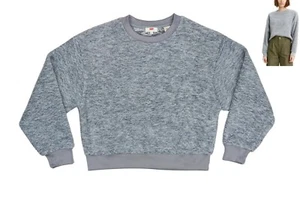 Levi's Meadow Fleece Crew Neck Long Sleeve Women's Sweater NWT Smokestack Grey - Picture 1 of 1