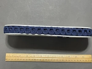 TRIMTEX CAROLACE 1" BASIC NAVY BLUE BRAID CABLE LOOP RAYON/COTTON 10 YARDS - Picture 1 of 3