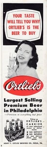 1953 AD / ORTLIEB'S PREMIUM BEER CARRIER in PHILADELPHIA / HENRY ORTLIEB BREWING - Picture 1 of 1