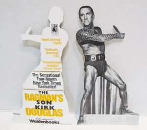 KIRK DOUGLAS THE RAGMAN'S SON WALDENBOOKS PROMO BOOKMARK PAIR c. 1988 DIE-CUT - Bild 1 von 2