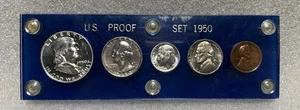 1950 5 Silver Coin Proof Set - In Proof Plastic Holder BX20-18 - Picture 1 of 12