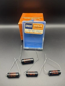 Vintage Sprague Black Beauty 6TM-S33 .033uF 600V NOS Difilm Capacitors (Set of 4 - Picture 1 of 6