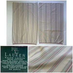 RARA (2) FEDERE RALPH LAUREN DESERT PLAINS STANDARD righe rosso crema ITALIA - Foto 1 di 12