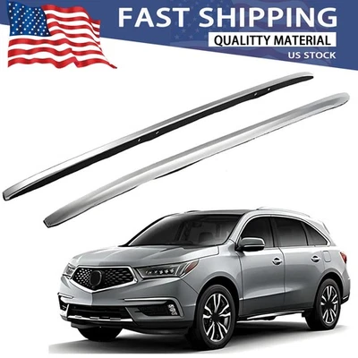 Baca de techo plateada para barras laterales rieles de carga de equipaje Acura MDX 2014-2021 2 un. Foto 1 de 4