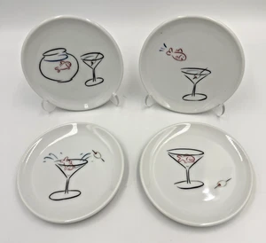 Pottery Barn Fisch Martini Oliven Teller 4" komplett progressiv 4er Set Japan - Bild 1 von 8