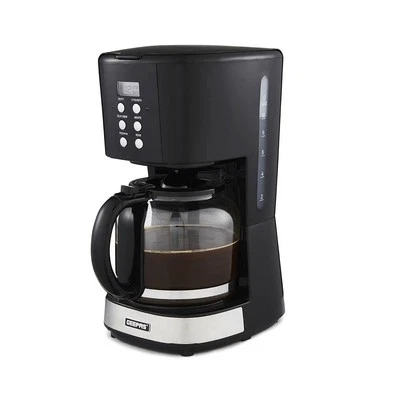 Filter Coffee Maker Machine 12 Cup Automatic Setting Digital Timer Geepas  - Image 1 of 4
