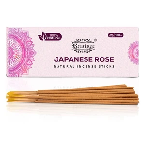Japanese Rose Incense Sticks 100 Gm Pack-100% Pure Organic Natural Hand Rolle... - Picture 1 of 9