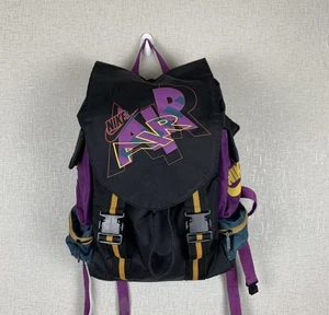 Vintage 90s Nike Just Do It Backpack Utility Bag Rucksack Jordan Color Block - Picture 1 of 6