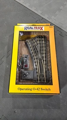 MTH 40-1044 RealTrax O-42 Nickel Silver Left Hand Remote Switch Turnout - Image 1 of 4
