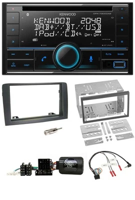 Kenwood CD 2DIN DAB USB Lenkrad Bluetooth Autoradio für Fiat Idea 2006-2012 grau - Bild 1 von 4