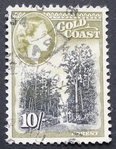 Gold Coast 1954 QEII Ten Shillings SG 164 used - Picture 1 of 1