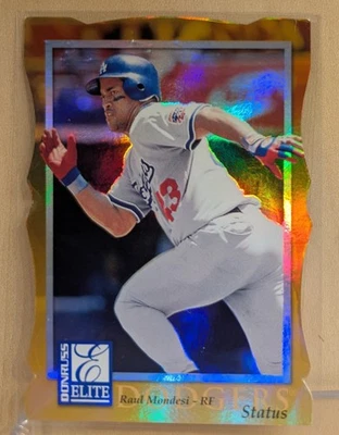 Donruss Elite Status #60 1998 Raul Mondesi raro falta número de serie paralelo Foto 1 de 2