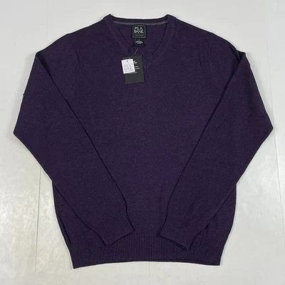 Jos A Bank Sweater Mens Small Purple Pima Cotton V Neck Pullover Golfer Golfing - Image 1 of 4