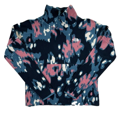 Cuello alto con patrón de camuflaje abstracto talla pequeña polar North Face para mujer Foto 1 de 4