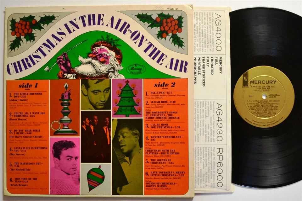 CHRISTMAS DJ LP Johnny Mathis Ray Stevens Platters Harry Simeone Mercury MGD-21  - Image 1 of 1