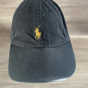 Polo Ralph Lauren Mütze Strapback schwarz gelb Pony Logo Twill unstrukturiert Cap - Bild 1 von 8