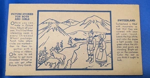 Shredded Wheat 1950's Picture Story Card Switzerland Card Bays & Girls Story - Picture 1 of 2