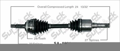 CV Drive Axle Shaft Fits Saab 9-5 1999-2001 Front D/P - Image 1 of 4