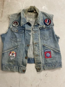 Gilet denim Wrangler Biker Grateful Dead SYF Bertha Nam M/L A7255 - Foto 1 di 11