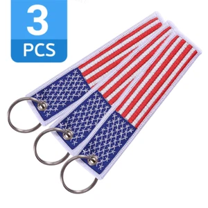 Amerika Flagge USA Riemen Launch Auto Drift Stoff JDM Schlüsselanhänger Auto Geschenk 3 STCK./POSTEN  - Bild 1 von 5