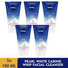 5 x NIVEA Pearl White Caring Whip Facial Cleanser 100ml Restore Skin Radiance