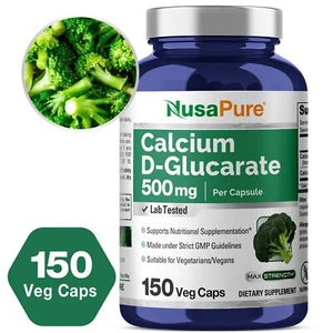 Calcium D-Glucarate 500 mg 150 Veggie Caps, Vegan, Non-GMO & Gluten-Free - Picture 1 of 9