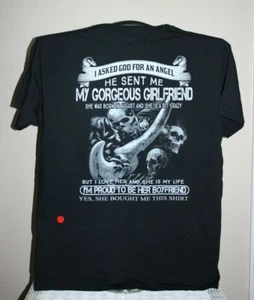 CHIESTO A DIO UN ANGELO MI HA MANDATO LA MIA SPLENDIDA RAGAZZA...T-Shirt Grande, Nera - Foto 1 di 6